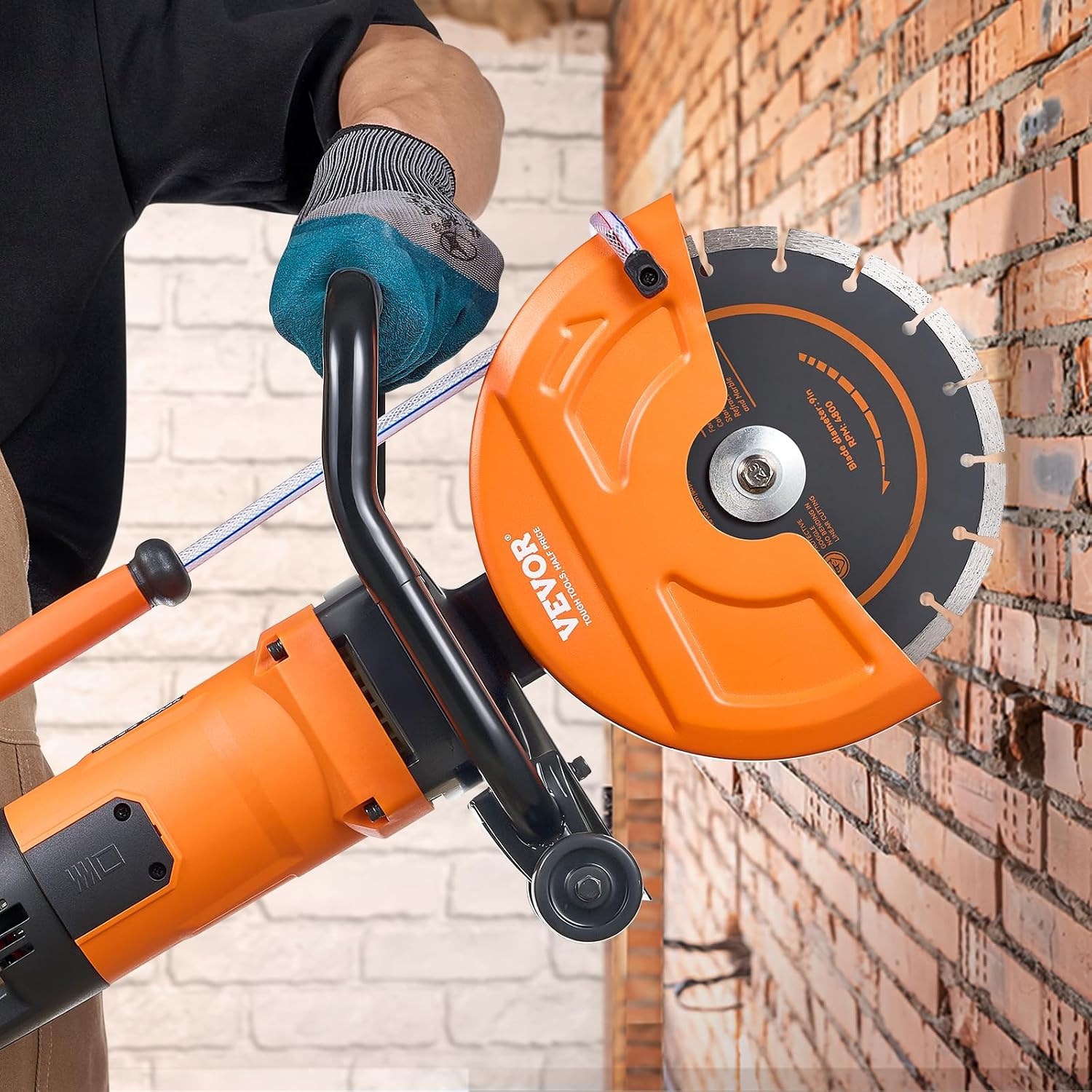 image:imageVEVOR Electric Concrete Saw 12 in 1800 W Motor Circular Saw Cutter with Max 45 in Adjustable Cutting Depth Wet Disk Saw Cutter Includes Water Line Pump and Blade for Stone Brick9 inch
