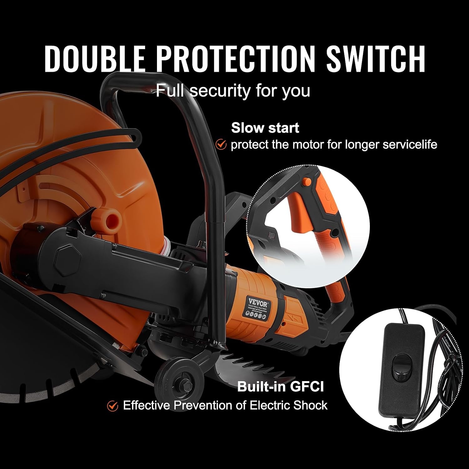 image:imageVEVOR Electric Concrete Saw 12 in 1800 W Motor Circular Saw Cutter with Max 45 in Adjustable Cutting Depth Wet Disk Saw Cutter Includes Water Line Pump and Blade for Stone Brick16 inch