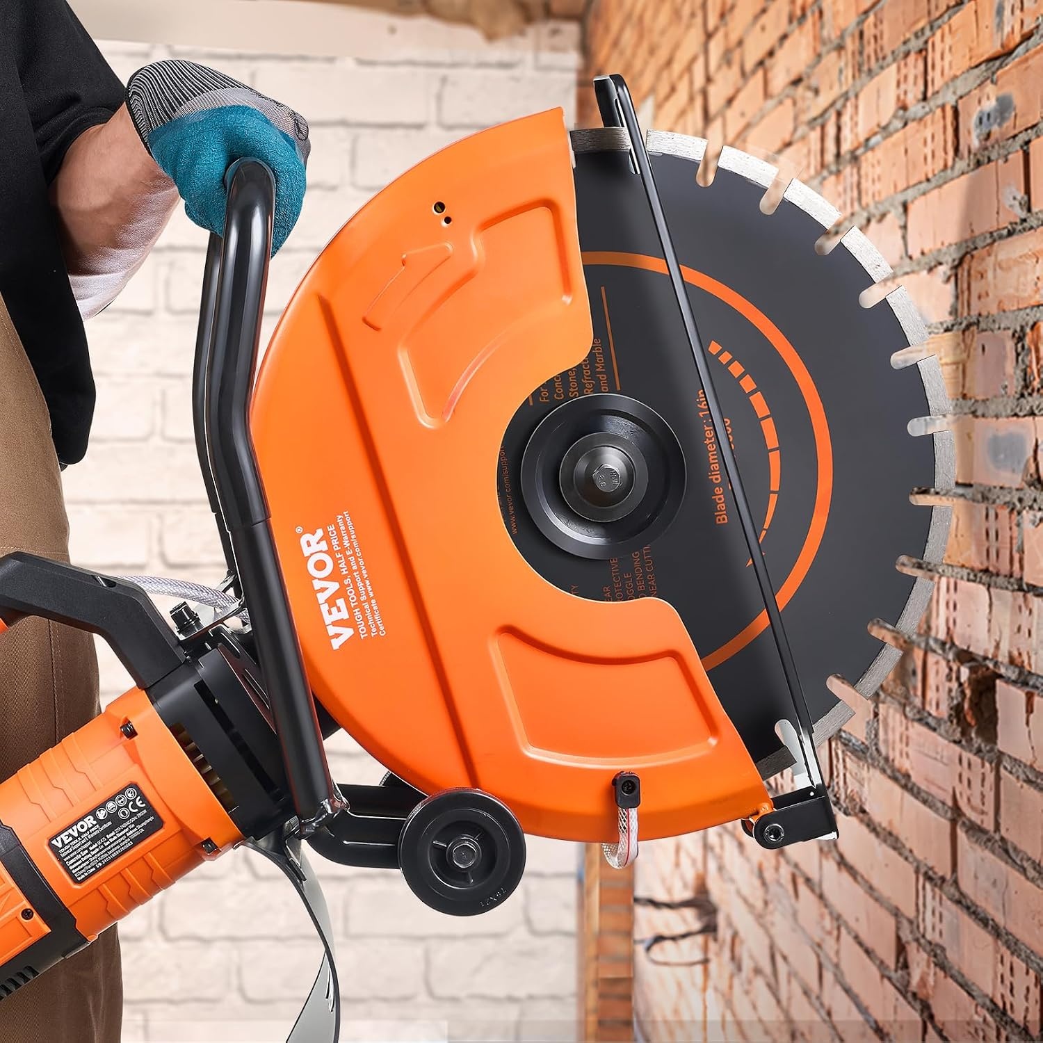 image:imageVEVOR Electric Concrete Saw 12 in 1800 W Motor Circular Saw Cutter with Max 45 in Adjustable Cutting Depth Wet Disk Saw Cutter Includes Water Line Pump and Blade for Stone Brick16 inch
