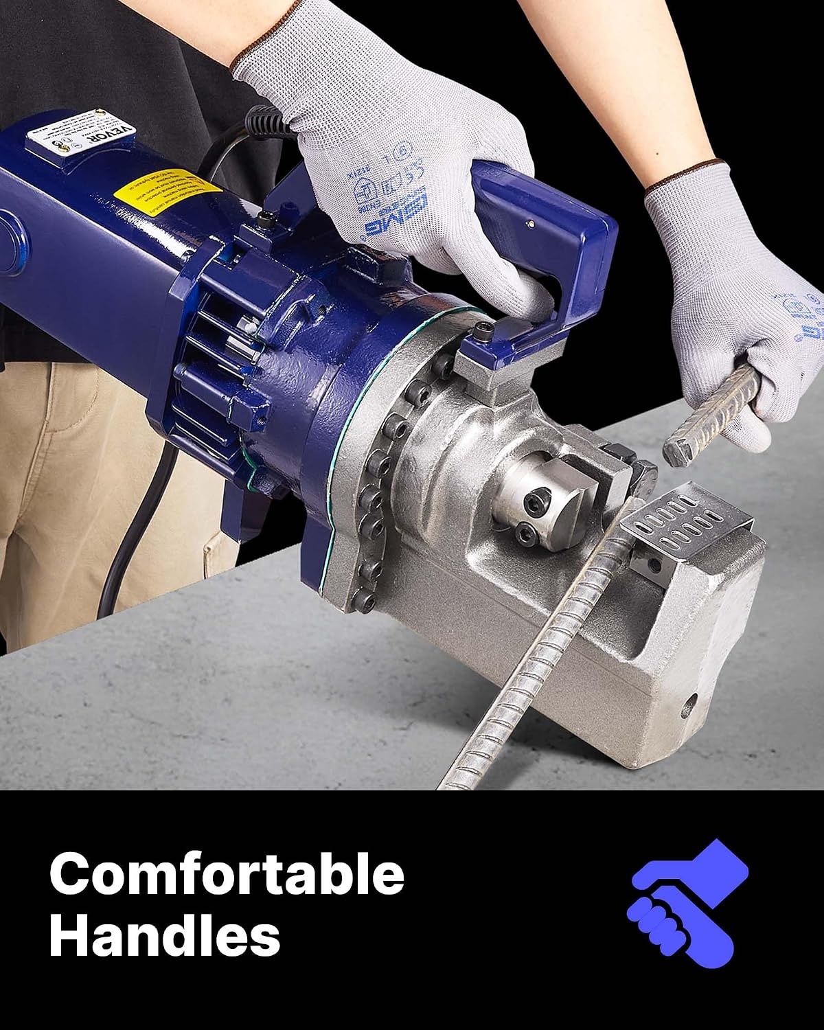 image:imageVEVOR Electric Hydraulic Rebar Cutter 1700W 110V Portable Cuts 8 425mm Rebar in 5 Seconds with Stainless Steel Carry Case1700W RC25