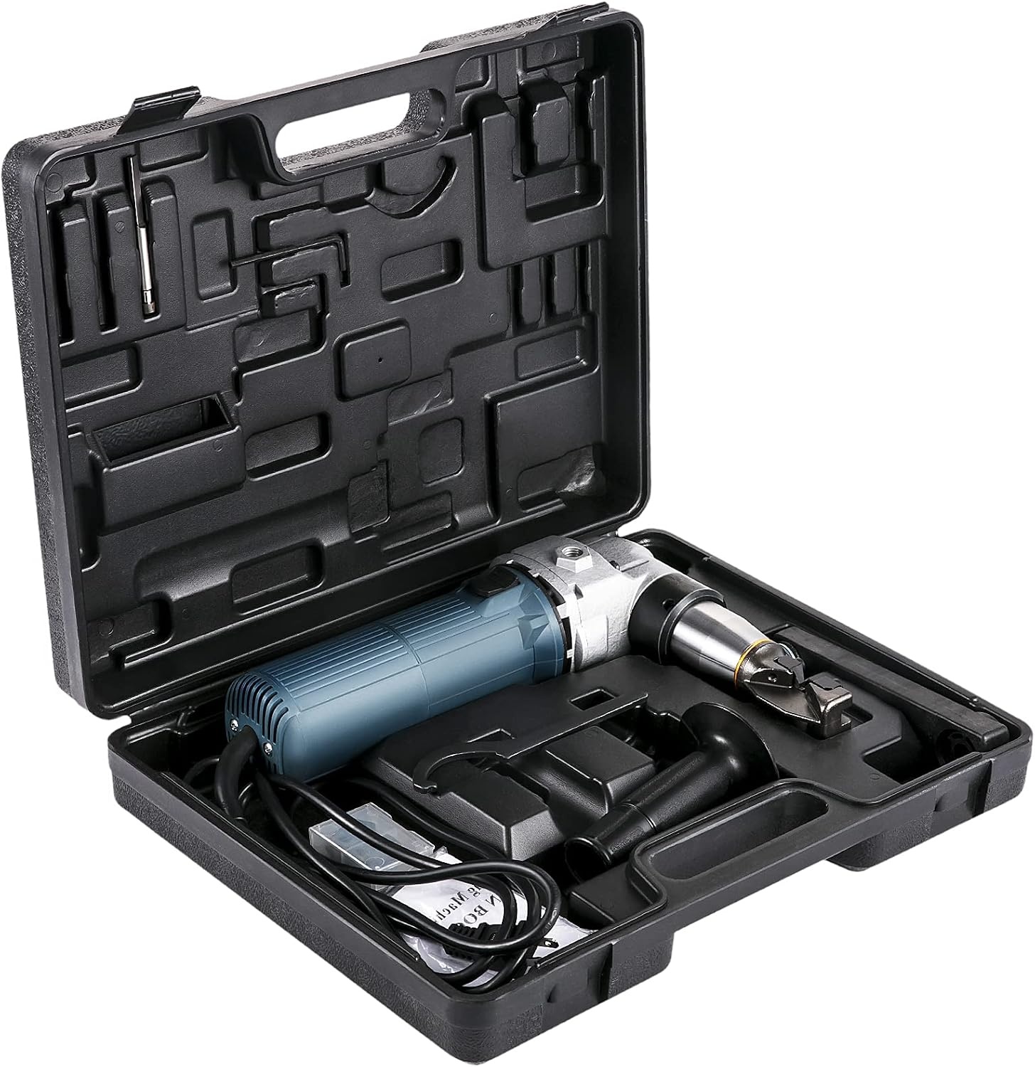 image:imageVEVOR Electric Metal Nibbler 625W Nibbler Metal Cutter 1000RPM High Speed Rotor 016in4mm Metal Nibbler 110V w Replaced Blades Storage Case Sheet Metal Nibbler for Cutting Stainless Steel Aluminium625W016in4mm