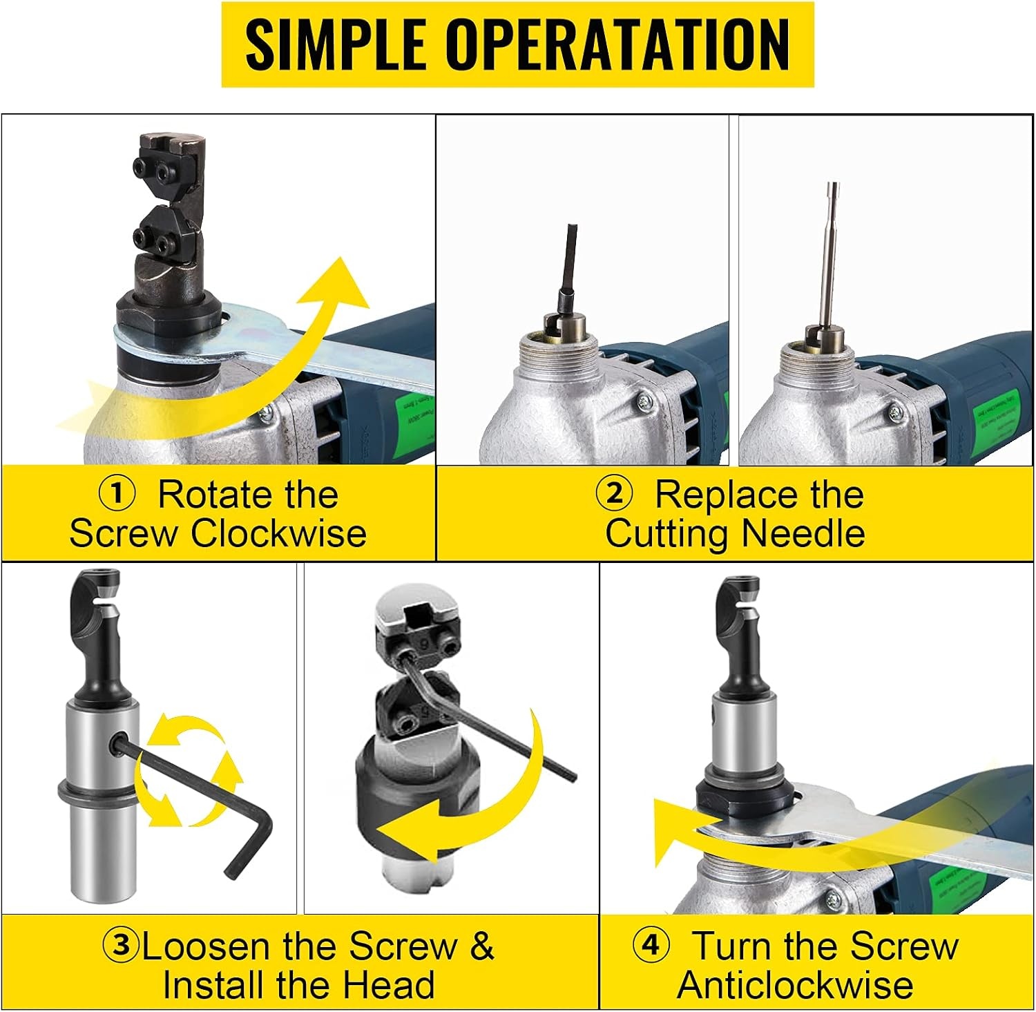 image:imageVEVOR Electric Metal Nibbler 625W Nibbler Metal Cutter 1000RPM High Speed Rotor 016in4mm Metal Nibbler 110V w Replaced Blades Storage Case Sheet Metal Nibbler for Cutting Stainless Steel Aluminium380W007in18mm