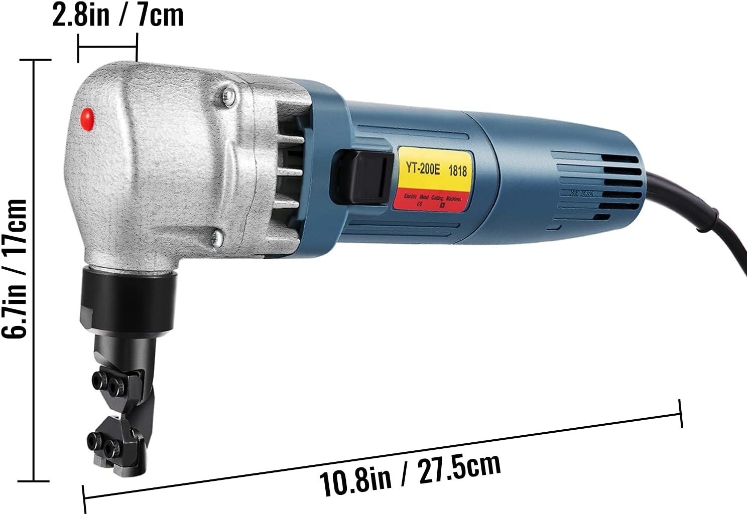 image:imageVEVOR Electric Metal Nibbler 625W Nibbler Metal Cutter 1000RPM High Speed Rotor 016in4mm Metal Nibbler 110V w Replaced Blades Storage Case Sheet Metal Nibbler for Cutting Stainless Steel Aluminium380W007in18mm