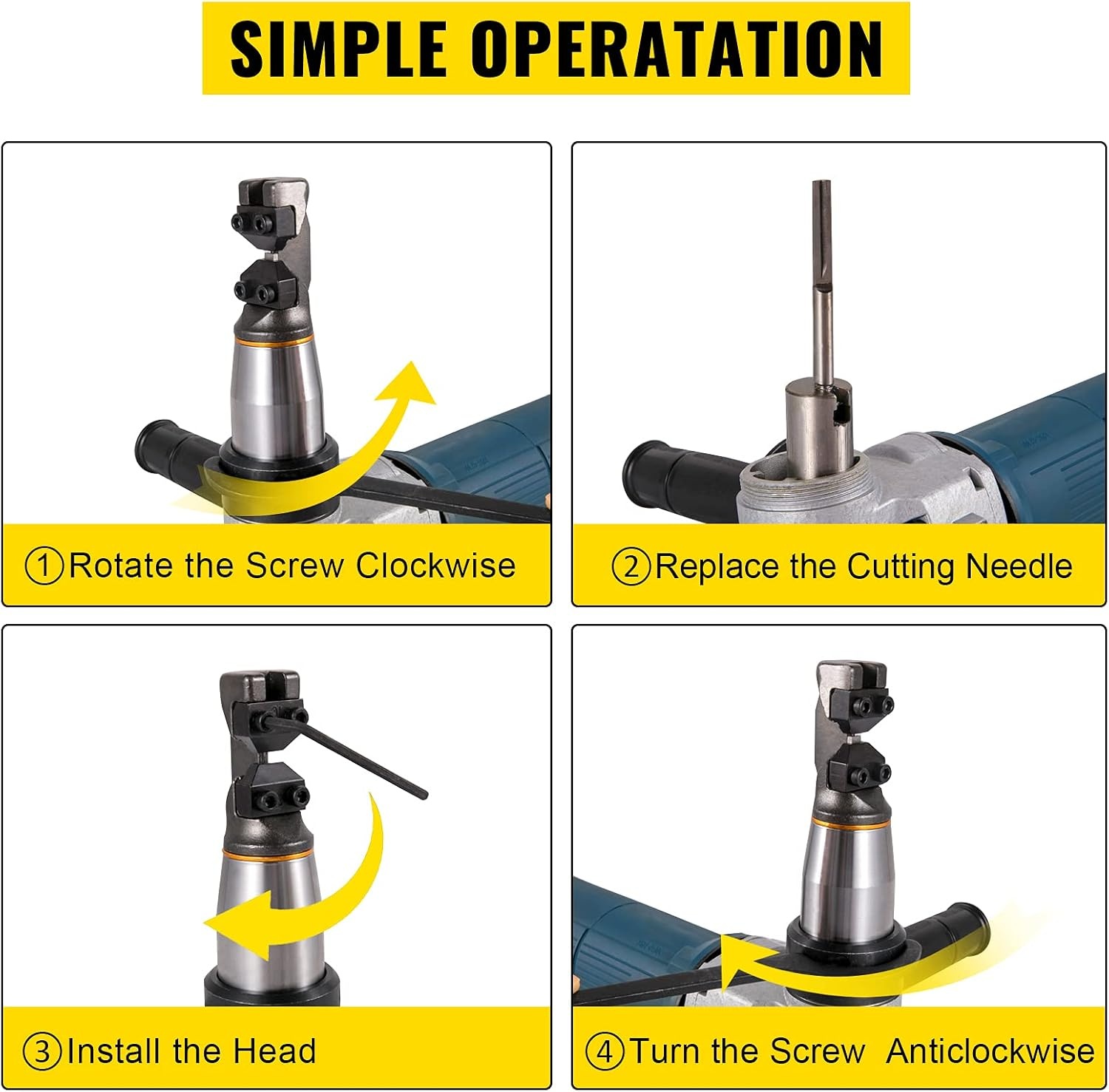 image:imageVEVOR Electric Metal Nibbler 625W Nibbler Metal Cutter 1000RPM High Speed Rotor 016in4mm Metal Nibbler 110V w Replaced Blades Storage Case Sheet Metal Nibbler for Cutting Stainless Steel Aluminium625W016in4mm