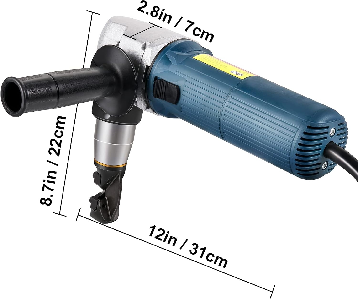 image:imageVEVOR Electric Metal Nibbler 625W Nibbler Metal Cutter 1000RPM High Speed Rotor 016in4mm Metal Nibbler 110V w Replaced Blades Storage Case Sheet Metal Nibbler for Cutting Stainless Steel Aluminium625W016in4mm