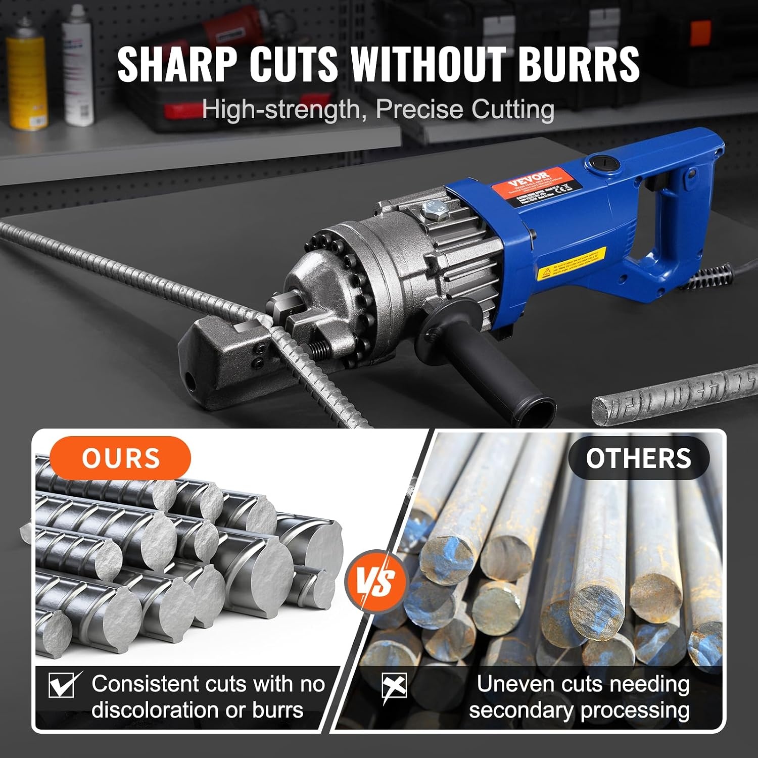 image:imageVEVOR Electric Rebar Cutter Replacement Blades 6 PCS 16mm58 Inch HRC5860 Hard Jaw Blades with 12 Hex Screws amp Spring Washers Fit RC16RC16 Rebar Blades