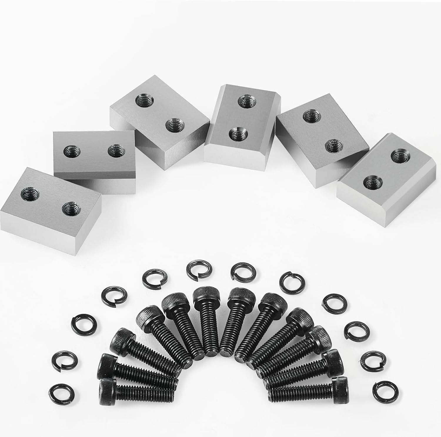 image:imageVEVOR Electric Rebar Cutter Replacement Blades 6 PCS 16mm58 Inch HRC5860 Hard Jaw Blades with 12 Hex Screws amp Spring Washers Fit RC16RC16 Rebar Blades