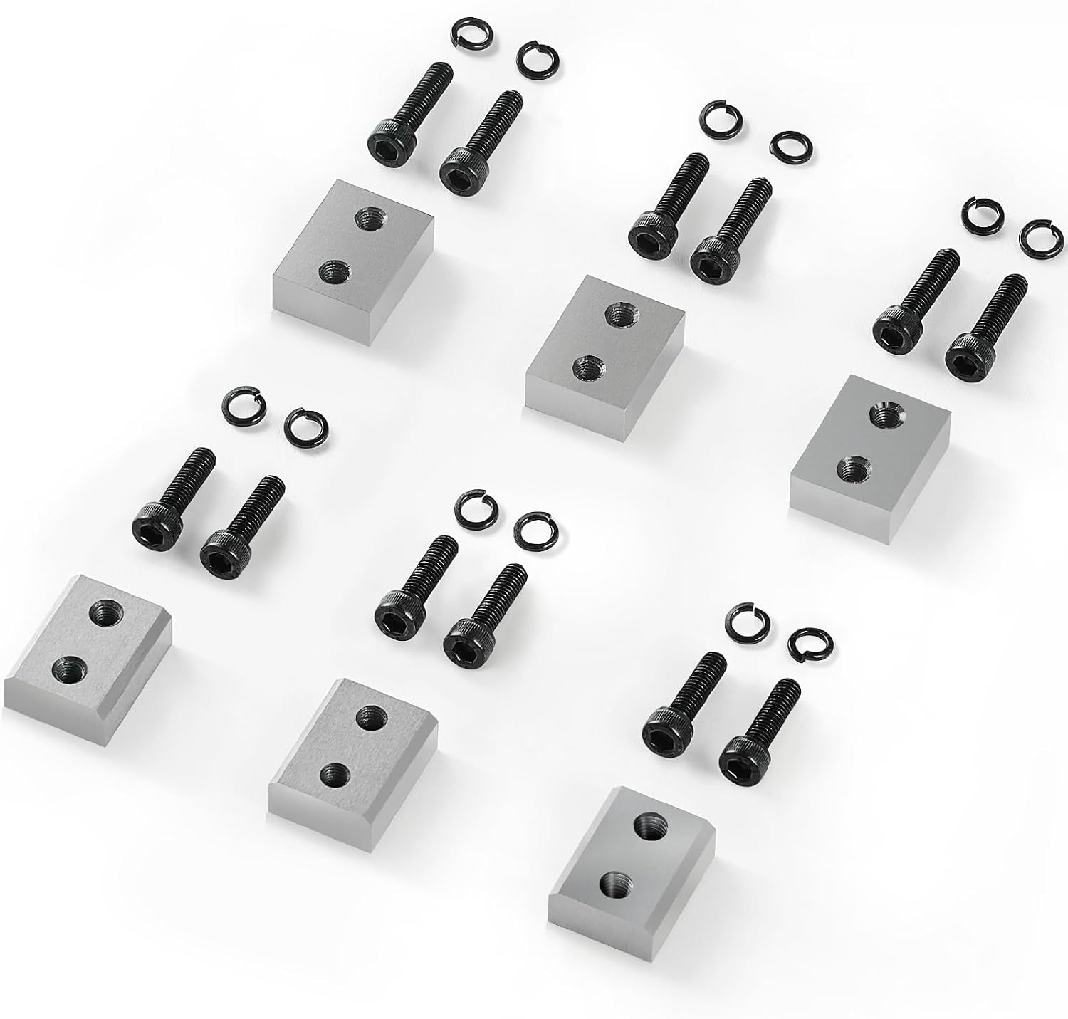 image:imageVEVOR Electric Rebar Cutter Replacement Blades 6 PCS 16mm58 Inch HRC5860 Hard Jaw Blades with 12 Hex Screws amp Spring Washers Fit RC16RC2022 Rebar Blades