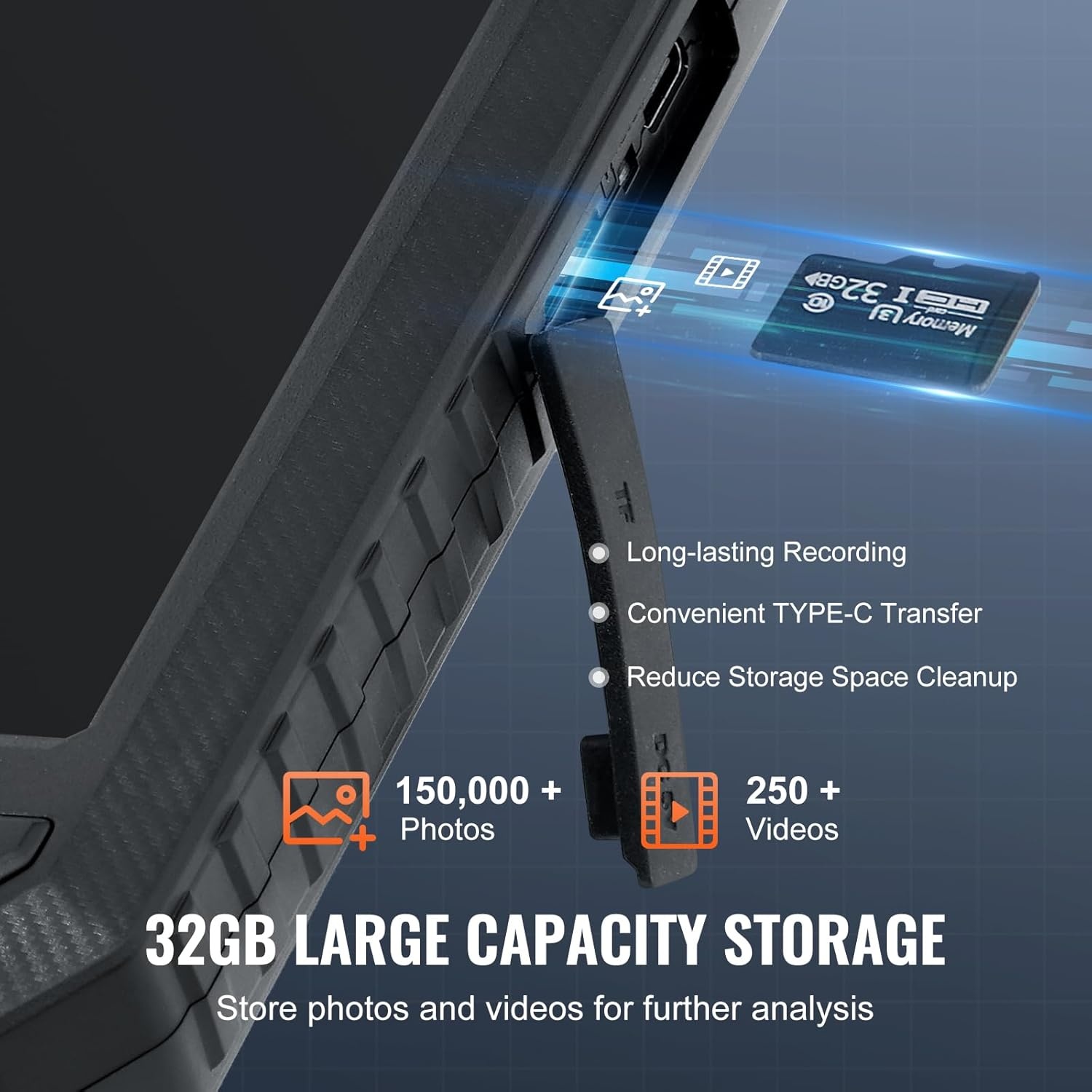 image:imageVEVOR Endoscope Camera with Light Triple Lens Borescope with 492FT SemiRigid Cable 5 Screen 1080P Inspection Camera 8 2 LED Lights IP67 Waterproof Snake Cameras for Auto Plumbing 32GB Card5 IPS Screen492FT