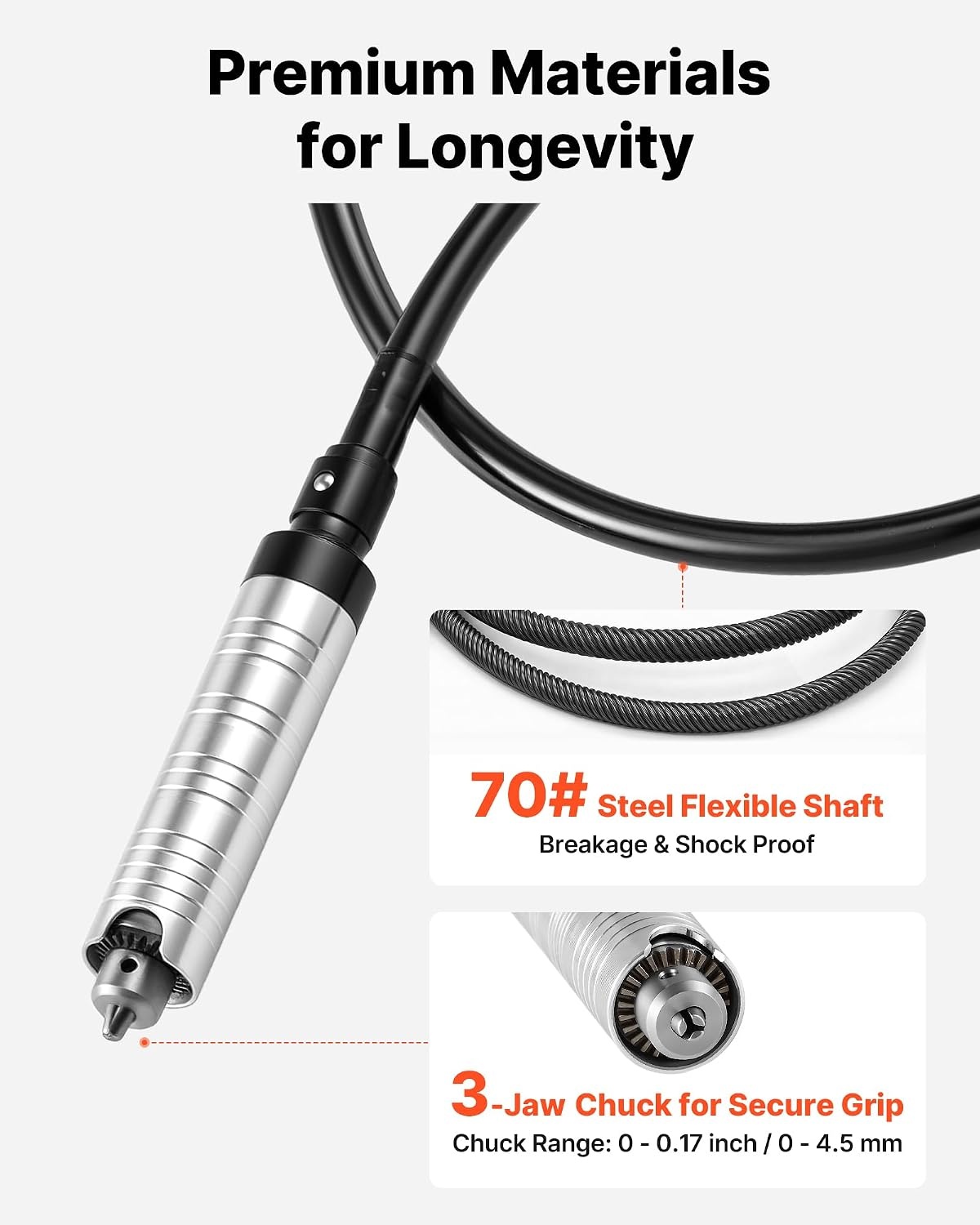 image:imageVEVOR Flex Shaft Grinder 125W 18000RPM Electric Flex Shaft Rotary Tool FootPedal Control Hanging Carver Grinder with 112PCS Accessory Kit for Sanding Buffing Polishing Cutting150W with 112PCS