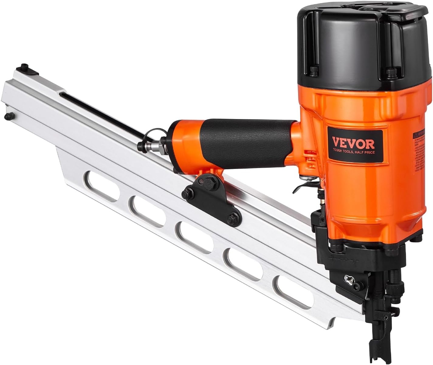 image:imageVEVOR Framing Nailer 80120PSI Air Nail Gun 2 to 312 21 Degree Full Round Head Pneumatic Framing Nailer with ToolLess Depth Adjustment amp Dual Trigger Modes Ideal for Framing Decking Flooring