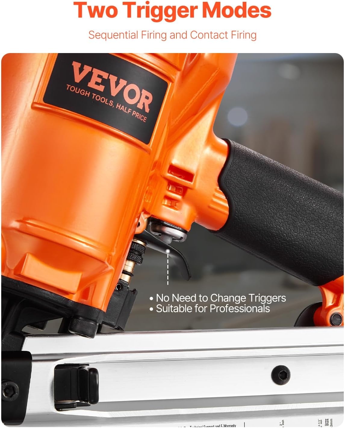 image:imageVEVOR Framing Nailer 80120PSI Air Nail Gun 2 to 312 21 Degree Full Round Head Pneumatic Framing Nailer with ToolLess Depth Adjustment amp Dual Trigger Modes Ideal for Framing Decking Flooring