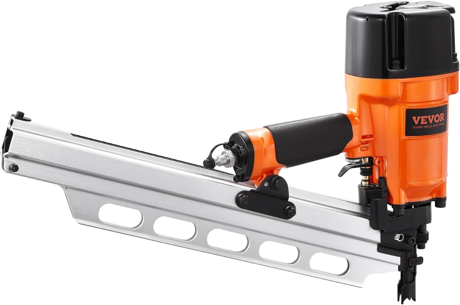 image:imageVEVOR Framing Nailer 80120PSI Air Nail Gun 2 to 312 21 Degree Full Round Head Pneumatic Framing Nailer with ToolLess Depth Adjustment amp Dual Trigger Modes Ideal for Framing Decking Flooring