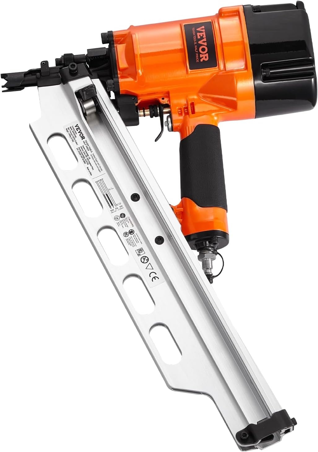image:imageVEVOR Framing Nailer 80120PSI Air Nail Gun 2 to 312 21 Degree Full Round Head Pneumatic Framing Nailer with ToolLess Depth Adjustment amp Dual Trigger Modes Ideal for Framing Decking Flooring