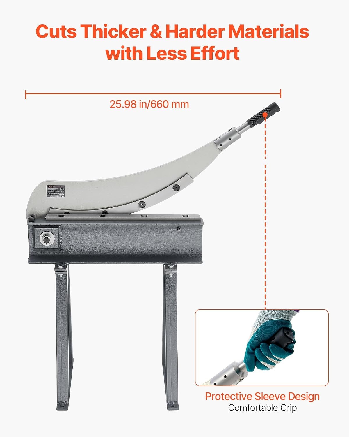 image:imageVEVOR Guillotine Shear 20 in Bed Width Benchtop Cutter Manual Hand Plate Shear for Metal Sheet Processing with Q235 Material High Precision Stand for PCB Board Aluminum Steel Copper Plastic