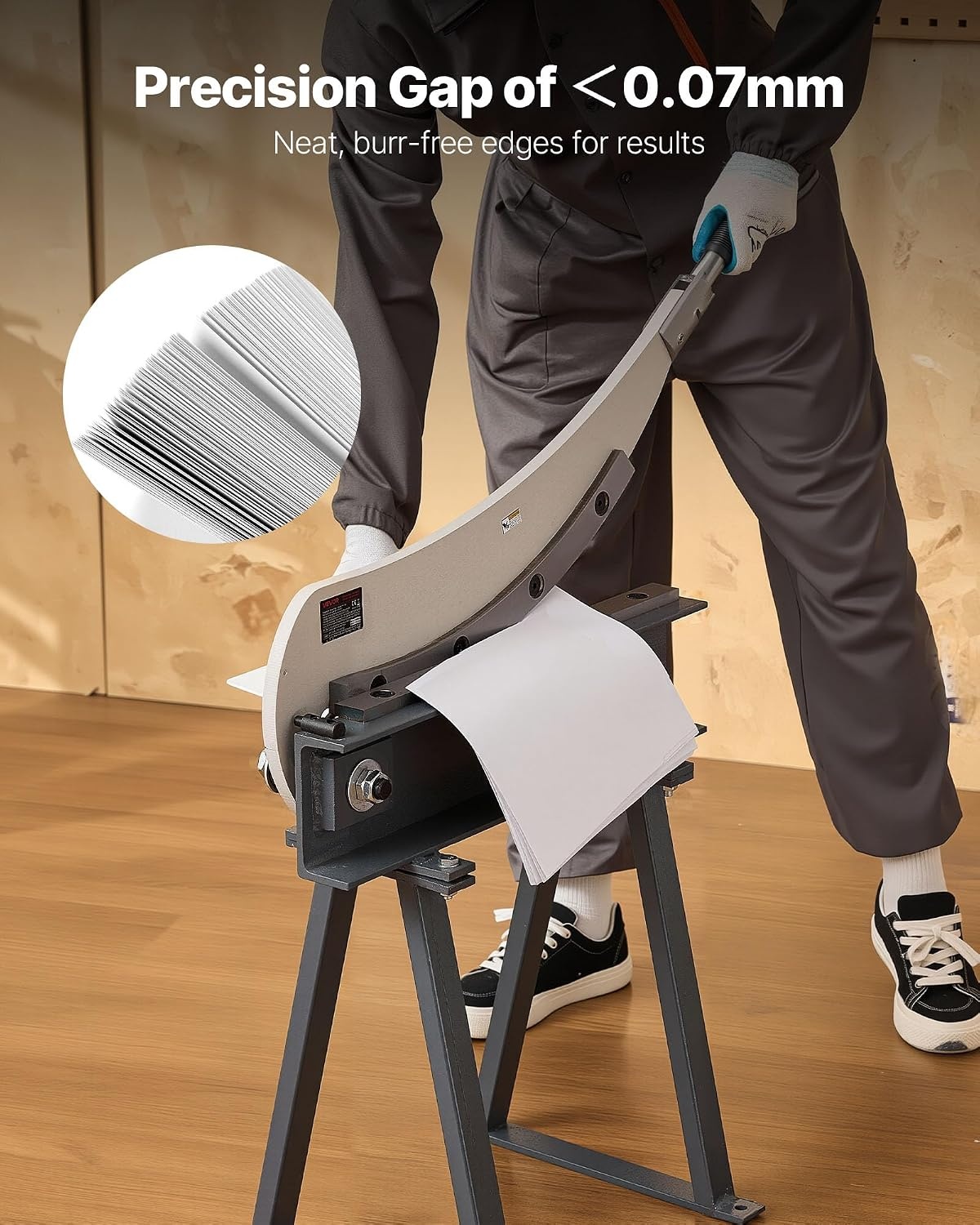image:imageVEVOR Guillotine Shear 20 in Bed Width Benchtop Cutter Manual Hand Plate Shear for Metal Sheet Processing with Q235 Material High Precision Stand for PCB Board Aluminum Steel Copper Plastic