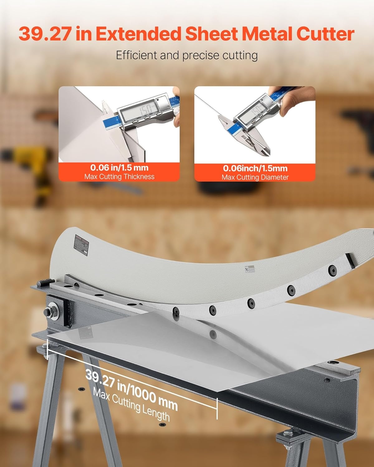 image:imageVEVOR Guillotine Shear 39 in Bed Width Benchtop Cutter Manual Hand Plate Shear for Metal Sheet Processing with Q235 Material High Precision Stand for PCB Board Aluminum Steel Copper Plastic