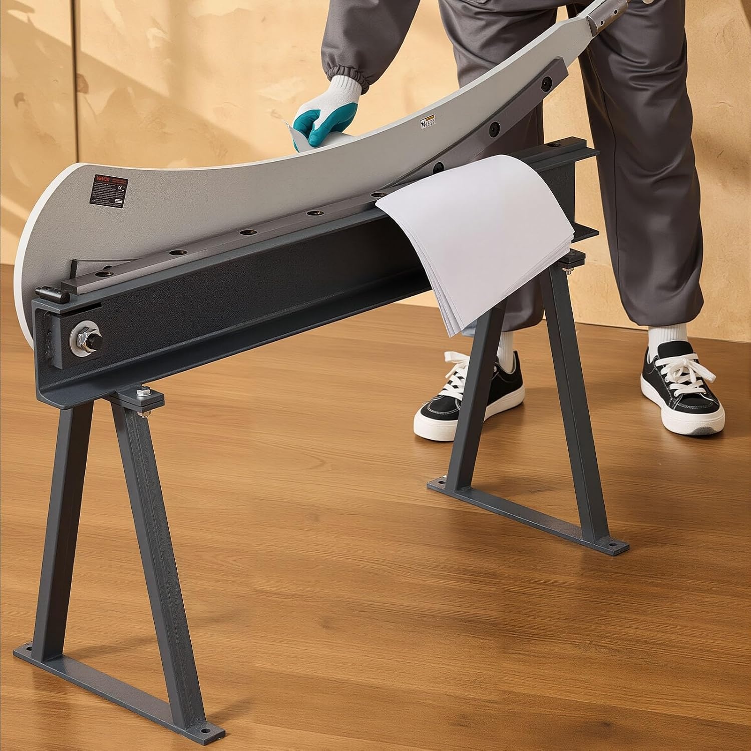 image:imageVEVOR Guillotine Shear 39 in Bed Width Benchtop Cutter Manual Hand Plate Shear for Metal Sheet Processing with Q235 Material High Precision Stand for PCB Board Aluminum Steel Copper Plastic