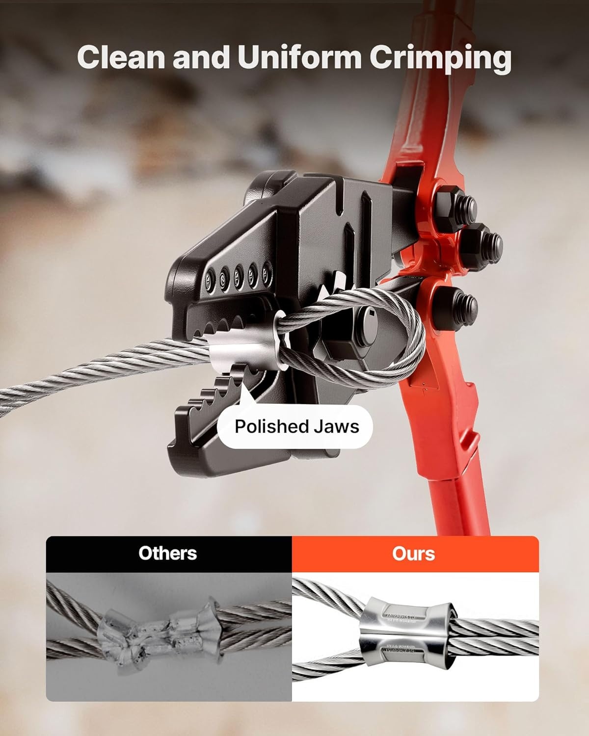 image:imageVEVOR Hand Swager Crimper for Copper Aluminum Oval Sleeves and Stop Sleeves Long Hand 24
