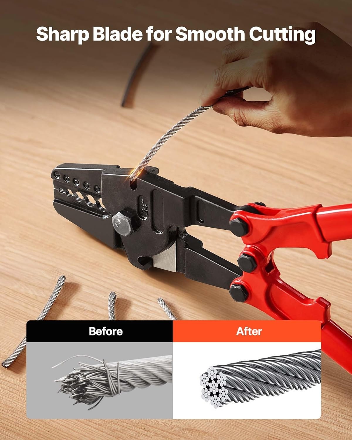 image:imageVEVOR Hand Swager Crimper for Copper Aluminum Oval Sleeves and Stop Sleeves Long Hand 24