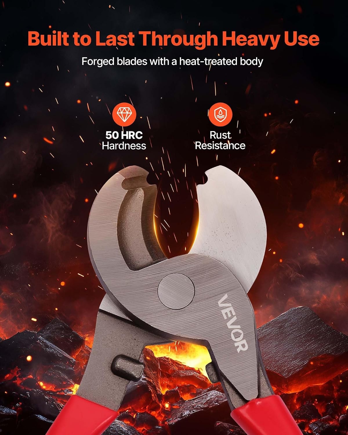 image:imageVEVOR High Leverage Cable Cutter 914 in Compact Forged Blades and PVCCoated Handles Heavy Duty Cable Cutting Pliers Tool for 40 AWG Aluminum 20 AWG Soft Copper and 100Pair 24AWG Comm Cables