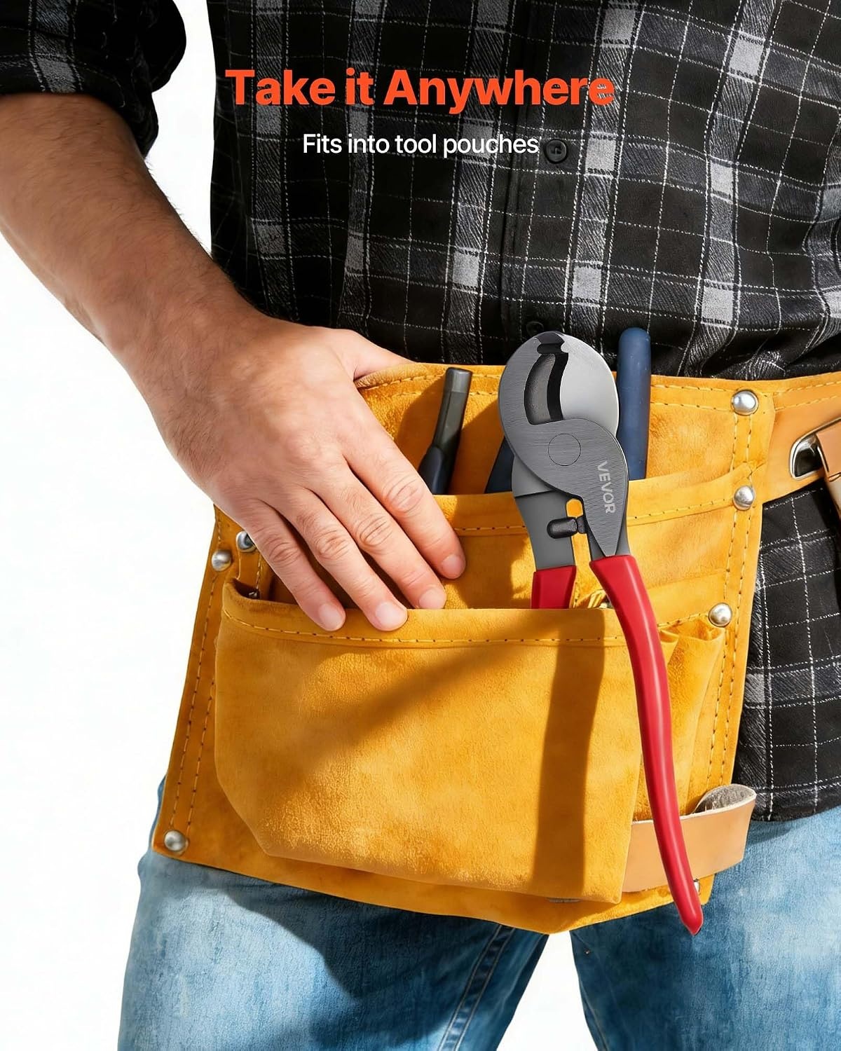 image:imageVEVOR High Leverage Cable Cutter 914 in Compact Forged Blades and PVCCoated Handles Heavy Duty Cable Cutting Pliers Tool for 40 AWG Aluminum 20 AWG Soft Copper and 100Pair 24AWG Comm Cables