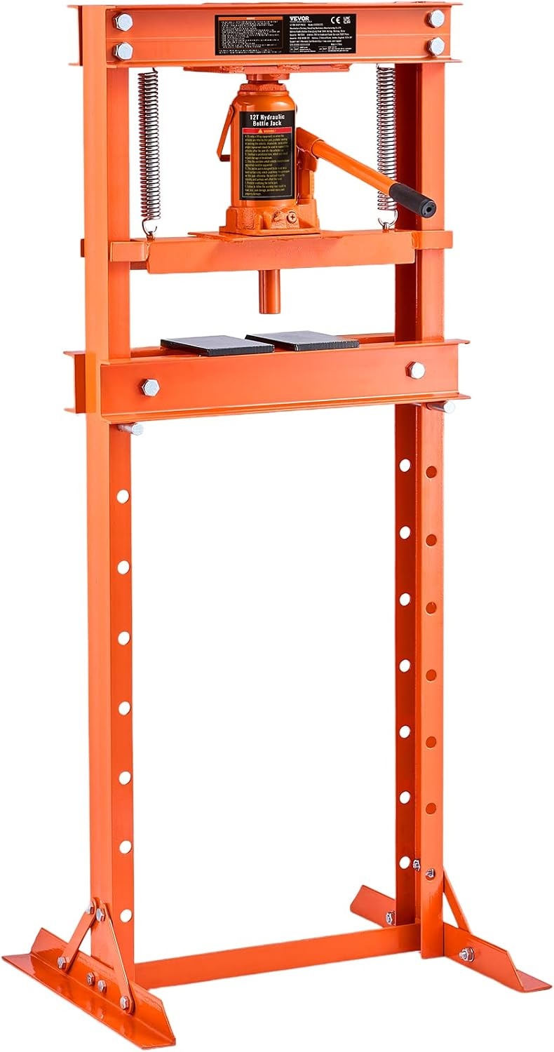 image:imageVEVOR Hydraulic Shop Press 20 T HFrame Pneumatic Shop Press with Press Plate Stable Garage Floor Adjustable Hydraulic Press with Triangular Support Fit for Bending Straightening amp Stamping12T