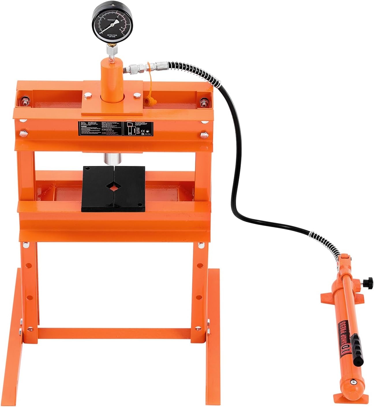 image:imageVEVOR Hydraulic Shop Press 20 T HFrame Pneumatic Shop Press with Press Plate Stable Garage Floor Adjustable Hydraulic Press with Triangular Support Fit for Bending Straightening amp Stamping10T