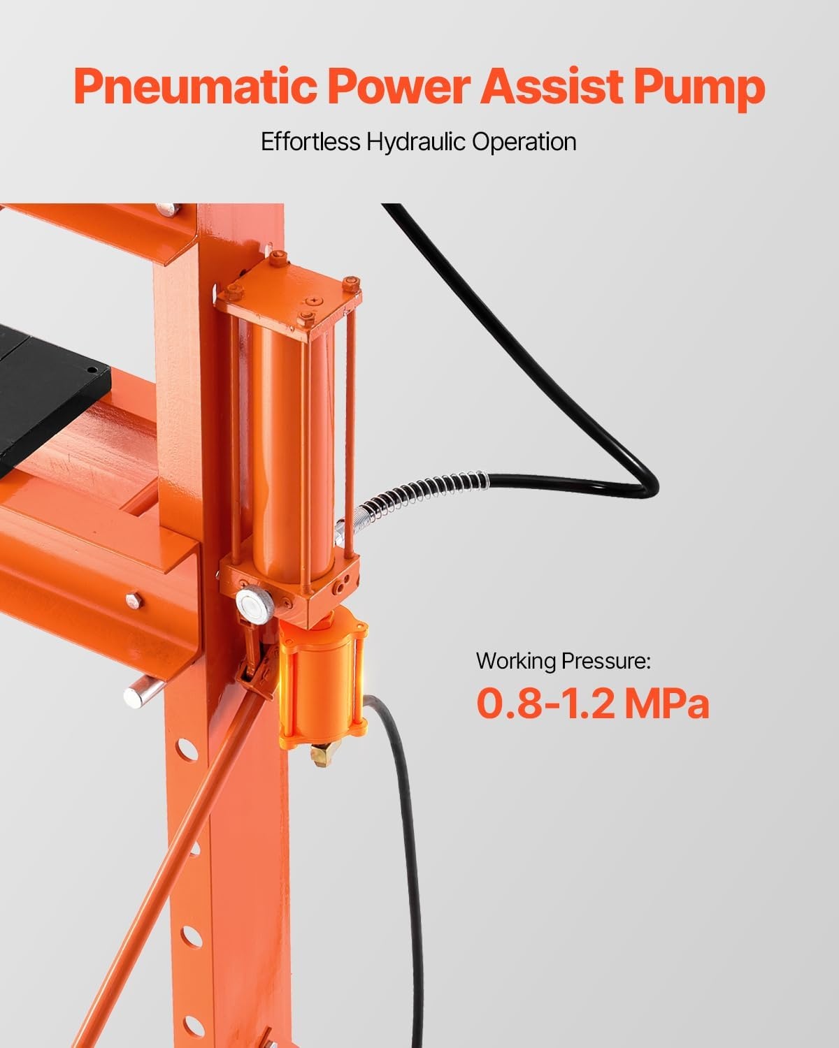 image:imageVEVOR Hydraulic Shop Press 20 T HFrame Pneumatic Shop Press with Press Plate Stable Garage Floor Adjustable Hydraulic Press with Triangular Support Fit for Bending Straightening amp Stamping20T