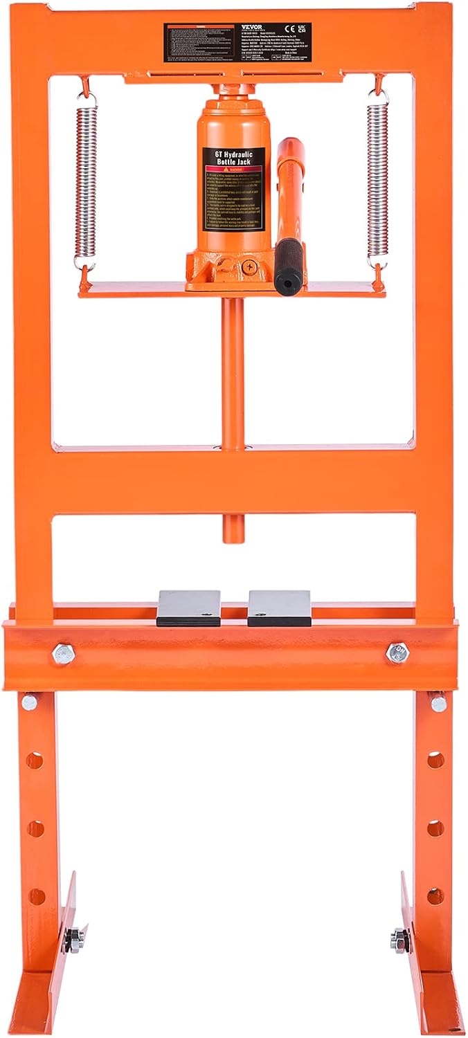 image:imageVEVOR Hydraulic Shop Press 20 T HFrame Pneumatic Shop Press with Press Plate Stable Garage Floor Adjustable Hydraulic Press with Triangular Support Fit for Bending Straightening amp Stamping6T