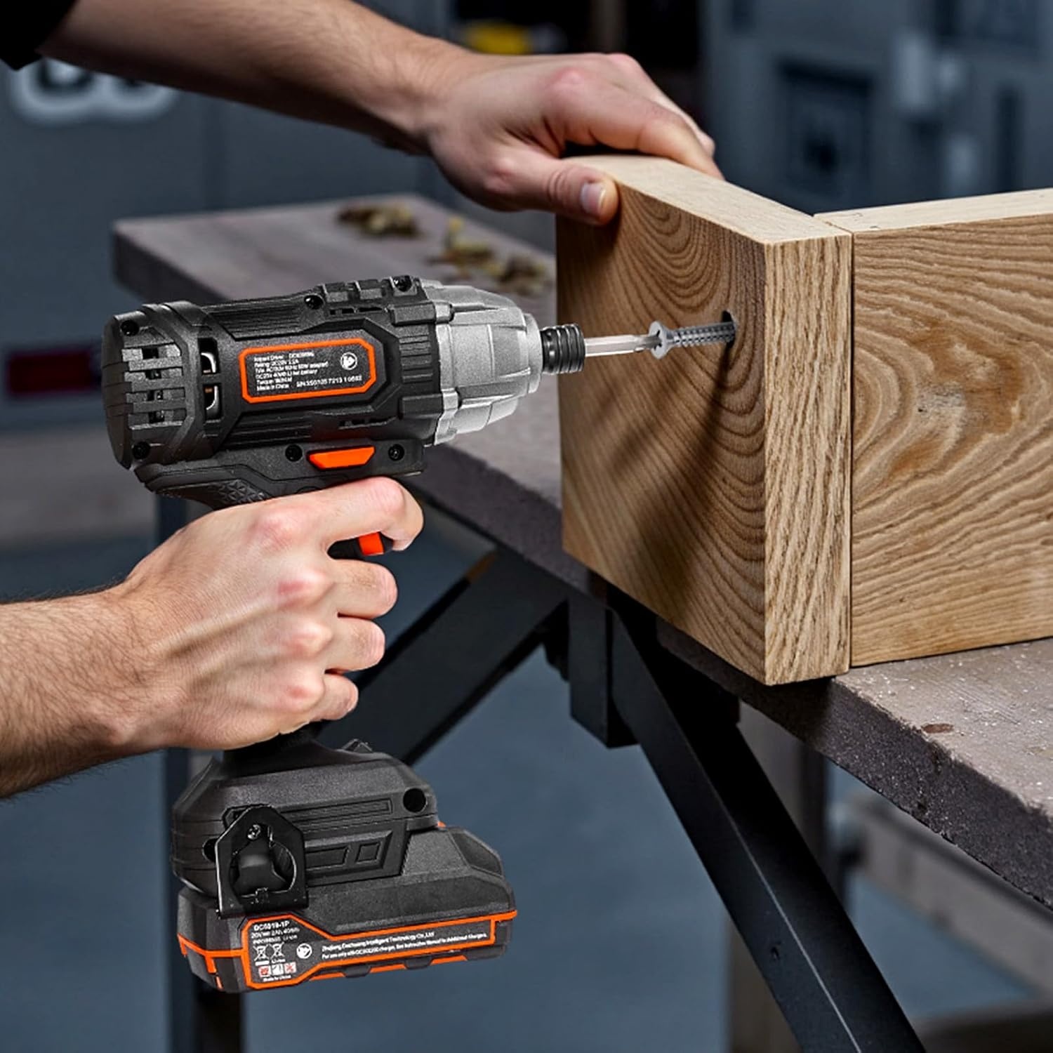 image:imageVEVOR Impact Driver 14 Inch 3000 RPM Max Speed 12 V Brushless Motor Electric Cordless Impact Driver Kit with Battery and Charger 20 Bits LED Work Light for Furniture Electrical Home Repairs180Nm 2800BPM