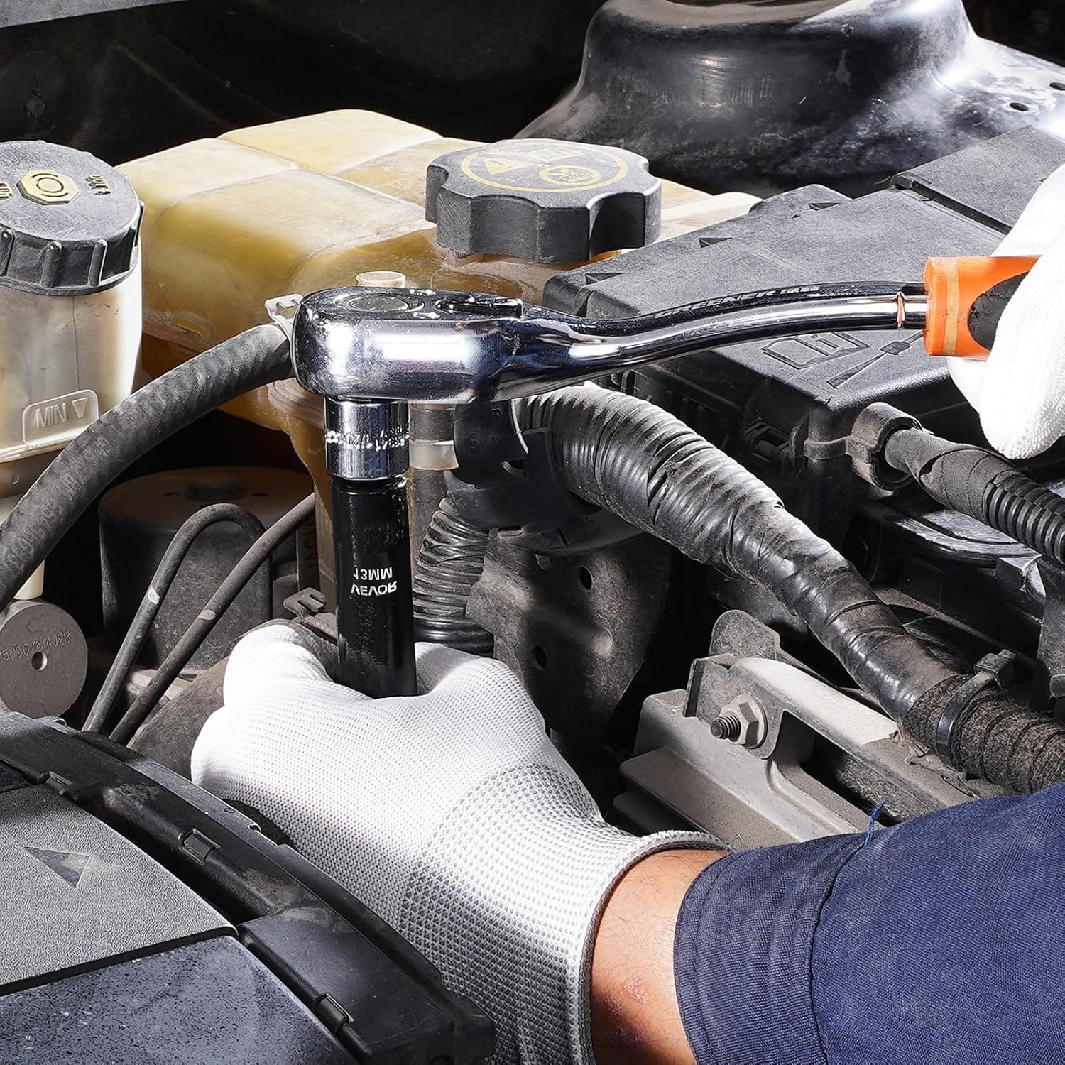 image:imageVEVOR Impact Socket Set 12 Drive 26Piece Impact Sockets 6Point Sockets Metric 1030 mm 3236 mm Easy to Identify with a Sturdy Storage Case CrV Alloy Steel Structure for Vehicles Repair