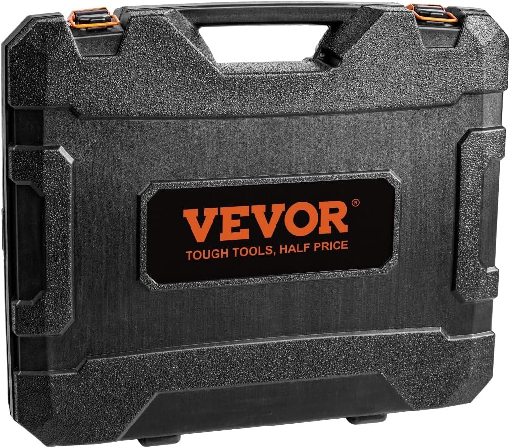 image:imageVEVOR Impact Socket Set 130 Piece 38 amp 12 SAE amp Metric Drive Socket Set 6 Point CrMo Alloy Steel for Auto Repair EasytoRead Size Markings Includes Storage Case38 90PCS Swivel CRMO