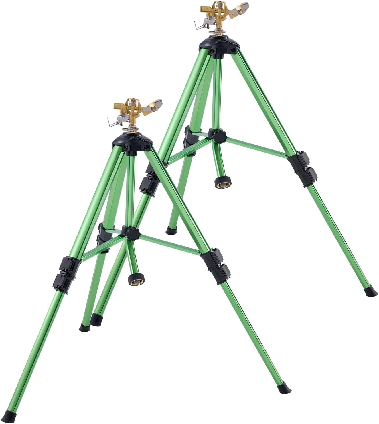 image:imageVEVOR Impact Sprinkler on Tripod Base Heavy Duty Tripod Sprinklers with Brass Head amp 34 Connector 360 Degree Large Area Coverage Irrigation Sprinkler Adjustable Heights for Yard Green2PC