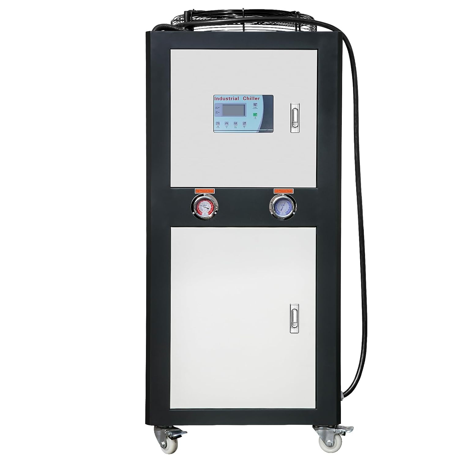 image:imageVEVOR Industrial Water Chiller 60L Capacity 94Hp AirCooled Chiller with Finned Condenser MicroComputer Control Stainless Steel Tank