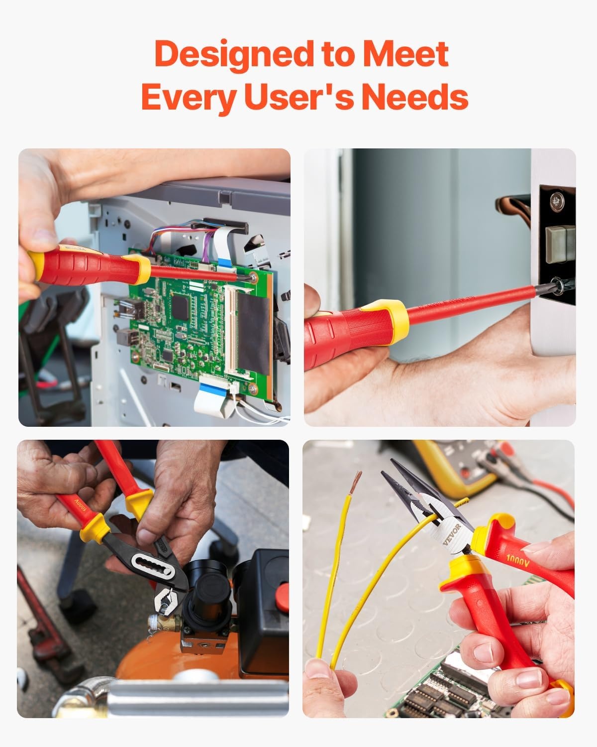 image:imageVEVOR Insulated Screwdriver Set 13Piece Professional Electrical Screwdriver Set 1000V Insulated Electrician Tool Set with Magnetic Phillips Slotted Pozi Torx Tips Screwdrivers for Electricians12pcs