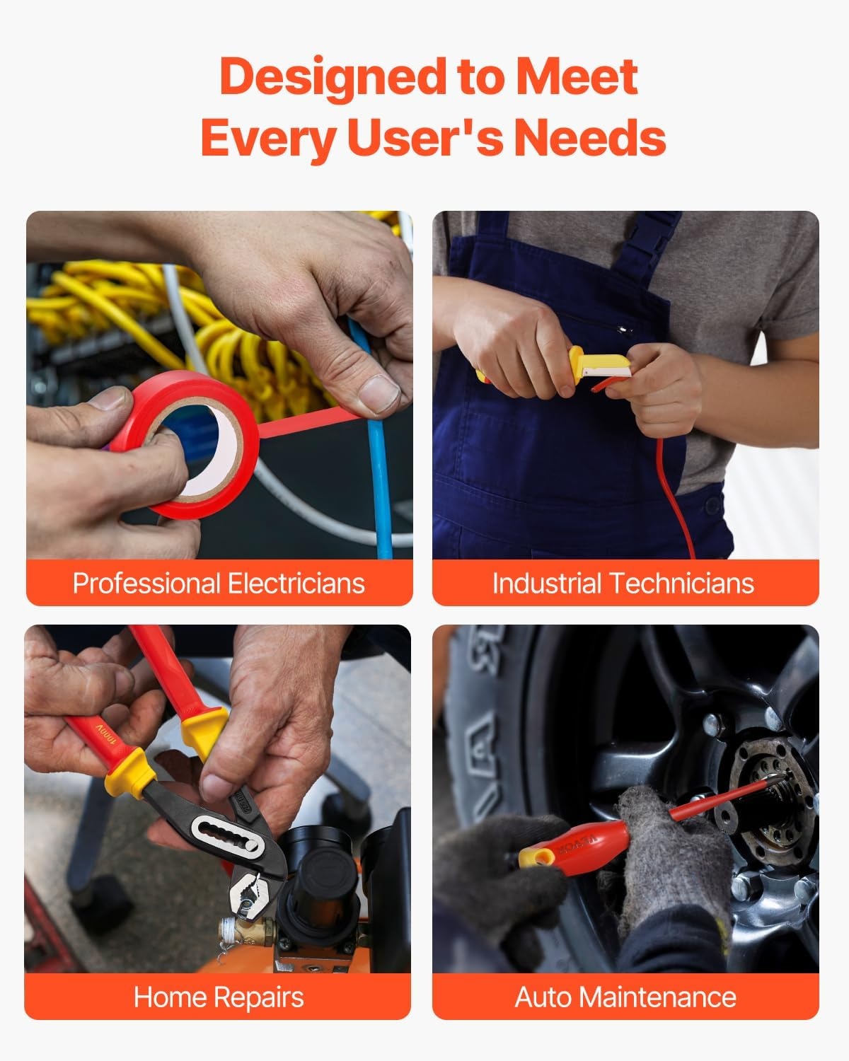 image:imageVEVOR Insulated Screwdriver Set 13Piece Professional Electrical Screwdriver Set 1000V Insulated Electrician Tool Set with Magnetic Phillips Slotted Pozi Torx Tips Screwdrivers for Electricians50pcs