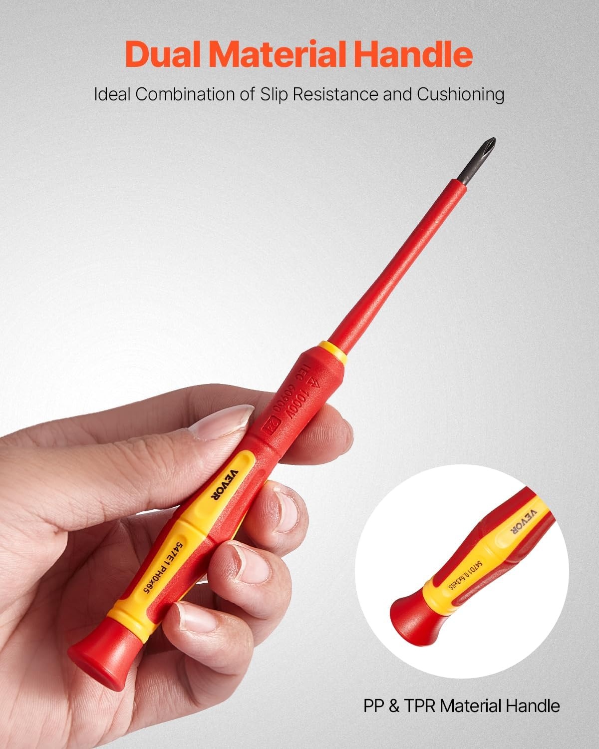 image:imageVEVOR Insulated Screwdriver Set 13Piece Professional Electrical Screwdriver Set 1000V Insulated Electrician Tool Set with Magnetic Phillips Slotted Pozi Torx Tips Screwdrivers for Electricians6pcs