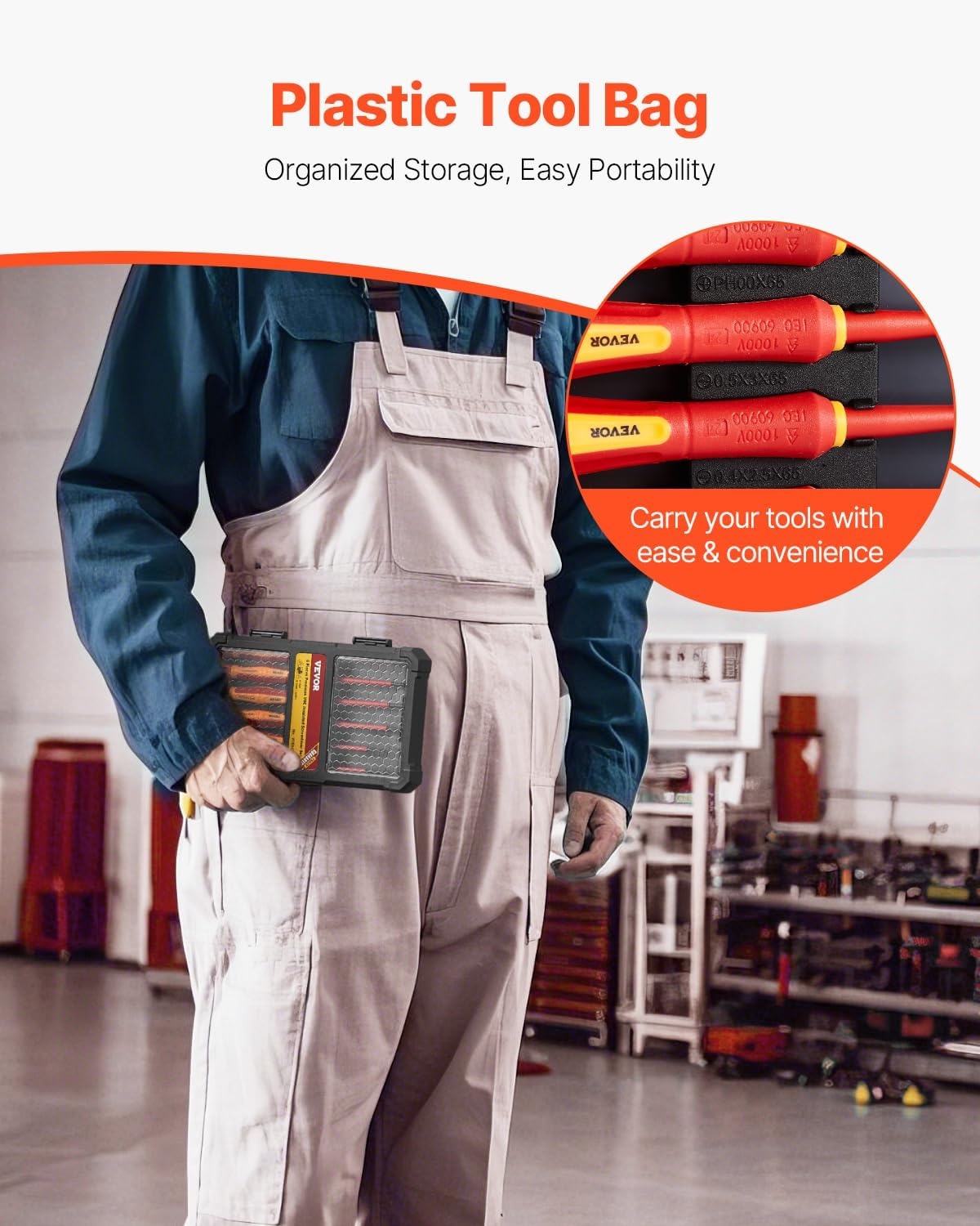 image:imageVEVOR Insulated Screwdriver Set 13Piece Professional Electrical Screwdriver Set 1000V Insulated Electrician Tool Set with Magnetic Phillips Slotted Pozi Torx Tips Screwdrivers for Electricians6pcs