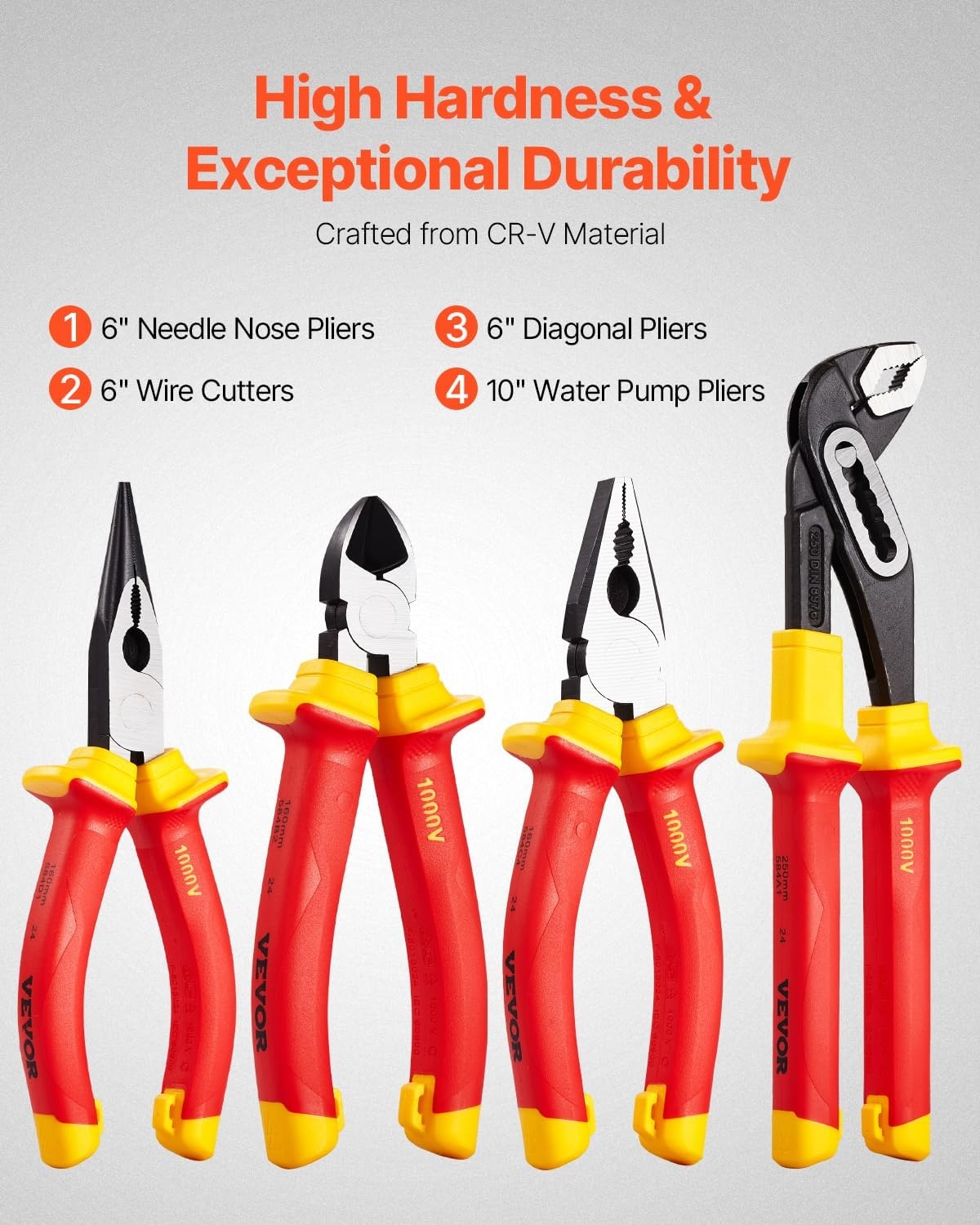 image:imageVEVOR Insulated Screwdriver Set 13Piece Professional Electrical Screwdriver Set 1000V Insulated Electrician Tool Set with Magnetic Phillips Slotted Pozi Torx Tips Screwdrivers for Electricians12pcs