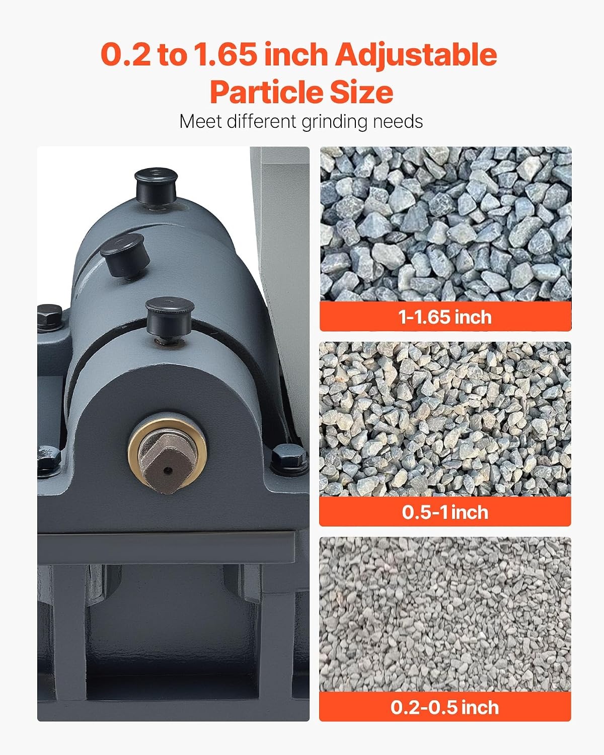image:imageVEVOR Jaw Crusher Machine 22KW High Power Rock Stone Crush Machine 610 x 512 inch Feeding Port 1740 RPM Speed Stone Shatter Grinder Electric Stone Shatter 220V for Rock Coal Glass Bottle