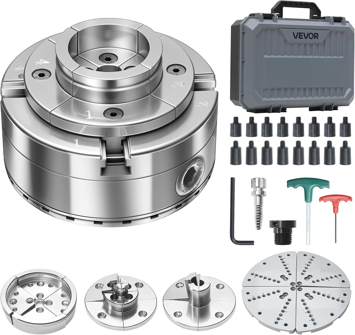 image:imageVEVOR KP96 Lathe Chuck 4Jaw 375 Diameter Metal Lathe Chuck Turning Machine Accessories Selfcentering Tool for Lathe Precision Machining Grinding Machines Milling Machines4in