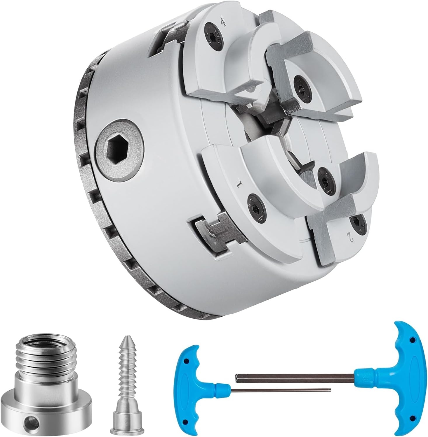 image:imageVEVOR KP96 Lathe Chuck 4Jaw 375 Diameter Metal Lathe Chuck Turning Machine Accessories Selfcentering Tool for Lathe Precision Machining Grinding Machines Milling Machines375 In
