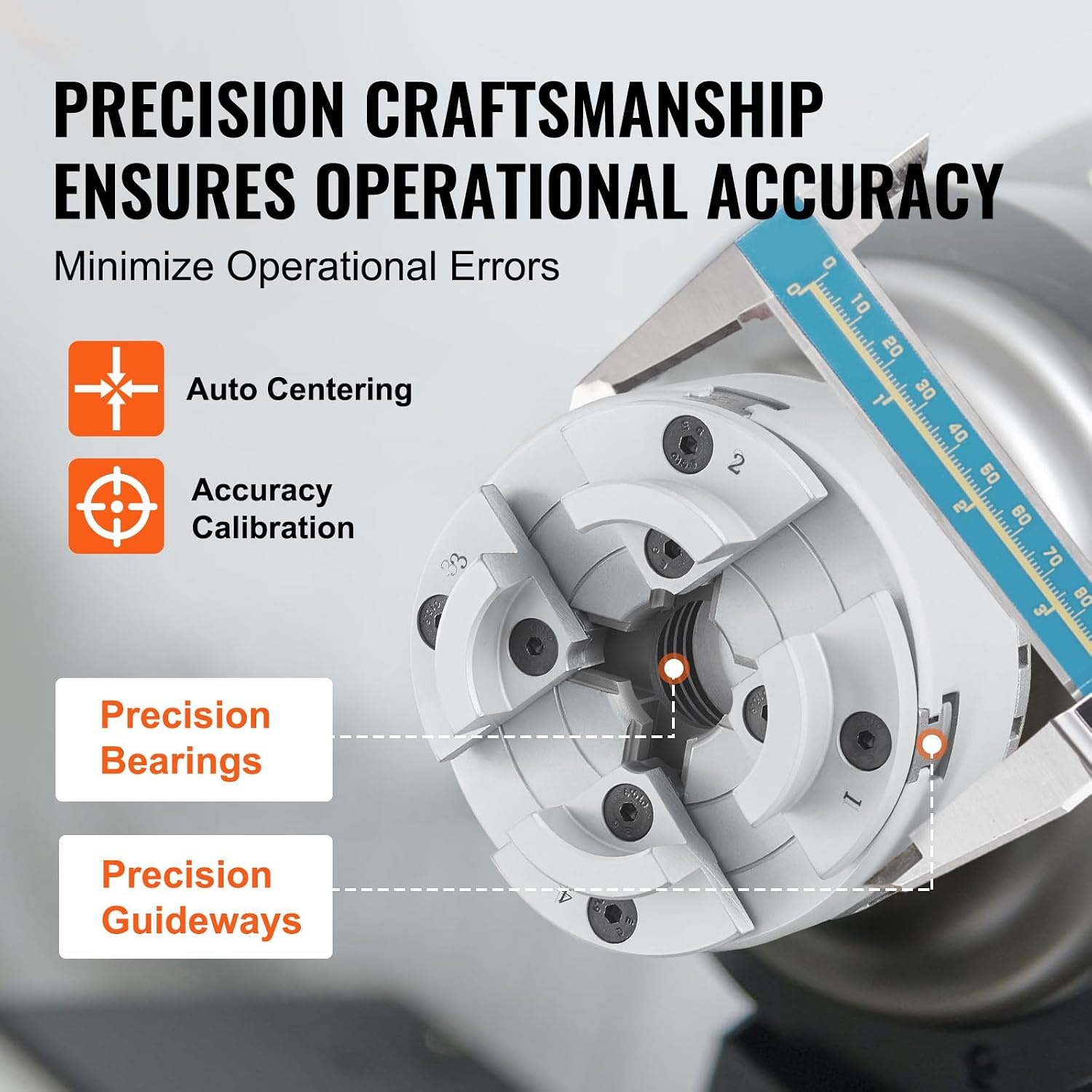image:imageVEVOR KP96 Lathe Chuck 4Jaw 375 Diameter Metal Lathe Chuck Turning Machine Accessories Selfcentering Tool for Lathe Precision Machining Grinding Machines Milling Machines375 In