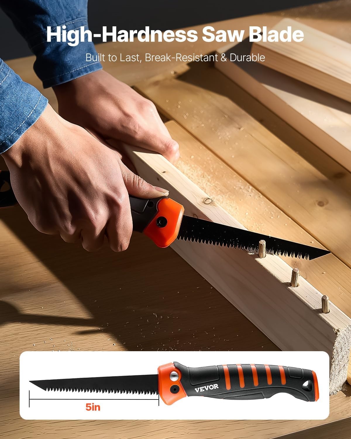 image:imageVEVOR Keyhole Saw 6 in Soft Grip Handle 8in1 MultiBlades Drywall Triple Ground Teeth for Cutting Drywall Wood Metel Plastic Plywood Wallboard Thin Sheet5 inch