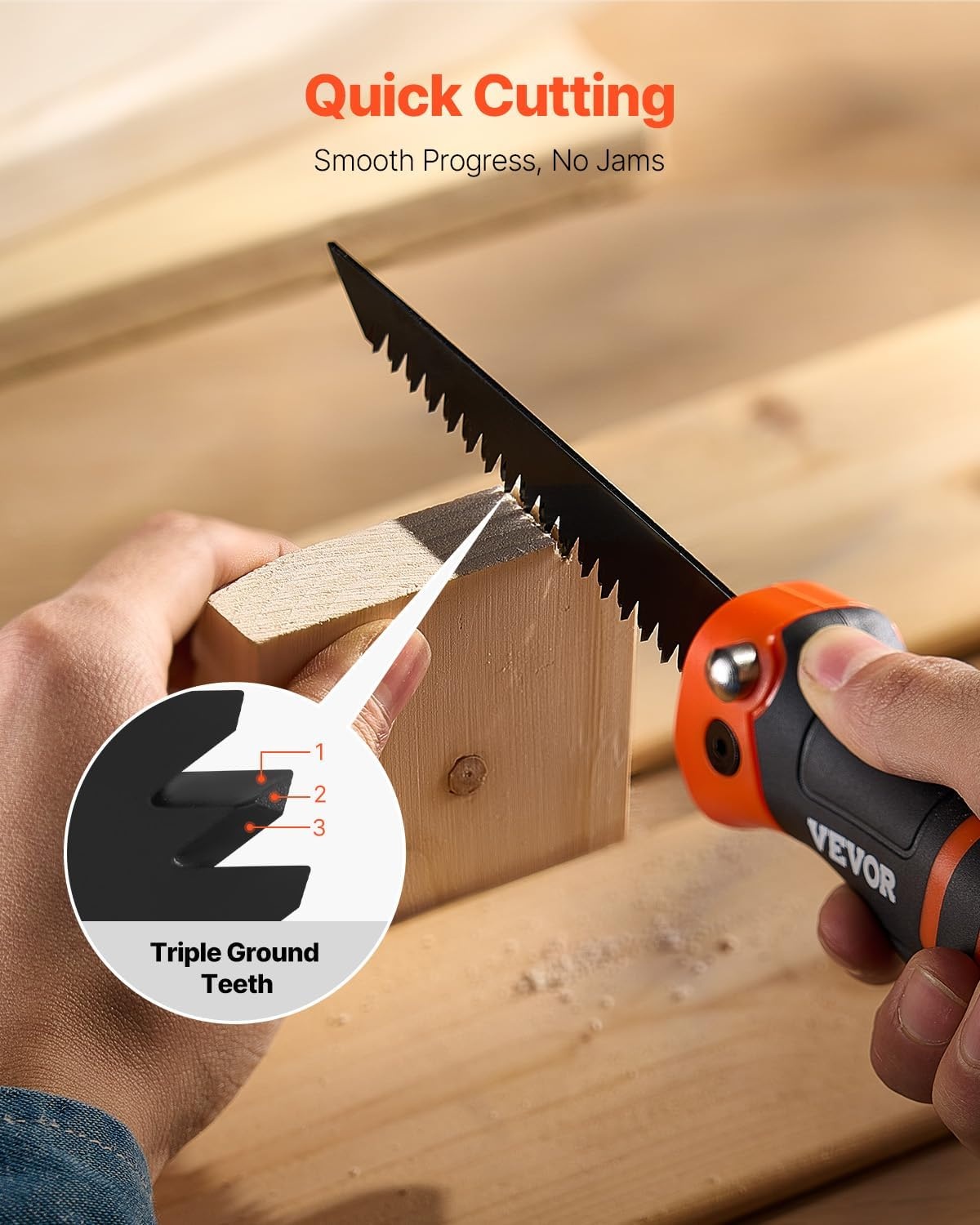 image:imageVEVOR Keyhole Saw 6 in Soft Grip Handle 8in1 MultiBlades Drywall Triple Ground Teeth for Cutting Drywall Wood Metel Plastic Plywood Wallboard Thin Sheet5 inch