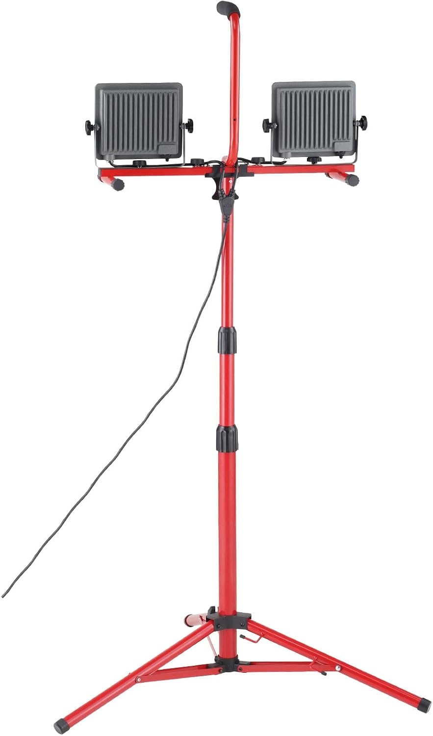 image:imageVEVOR LED Work Light with Stand 132Ah Rechargeable Cordless Camping Light with 3 Lamp Heads Detachable Tripod Stand 2200 Lumens 3000K6500K Dimmable Portable Construction Lighting for Job Site10000 LM Corded 1 Pack