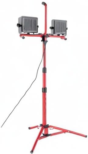 image:imageVEVOR LED Work Light with Stand 132Ah Rechargeable Cordless Camping Light with 3 Lamp Heads Detachable Tripod Stand 2200 Lumens 3000K6500K Dimmable Portable Construction Lighting for Job Site10000 LM Corded 2 Pack