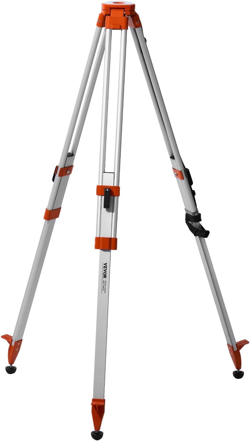 image:imageVEVOR Laser Level Tripod Stand 5811 Thread Mount 450711437 inch Height Adjustment Heavy Duty Survey Tripod with Level Bubble amp Diffusion Limiter Liftable NonSkid Feet for ConstructionRetractable Legsprofessional
