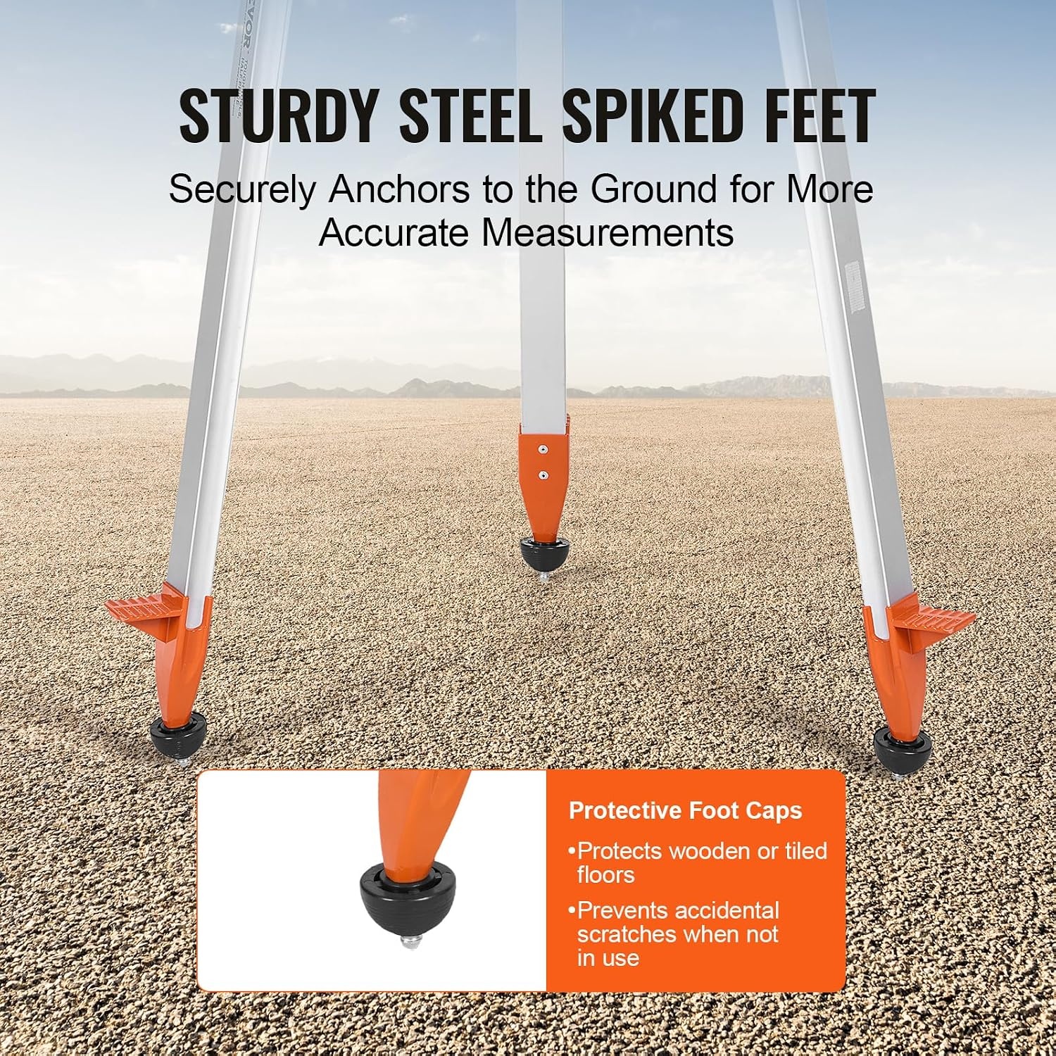 image:imageVEVOR Laser Level Tripod Stand 5811 Thread Mount 450711437 inch Height Adjustment Heavy Duty Survey Tripod with Level Bubble amp Diffusion Limiter Liftable NonSkid Feet for ConstructionRetractable Legsprofessional